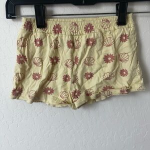 Floral Kids Shorts - Yellow and Pink